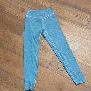 Girls' Teal Seam-Detail Performance Leggings